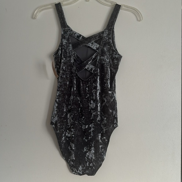 American Eagle Blue Gray Bodysuit with snaps and strappy back | NWT Size XS - Picture 4 of 5